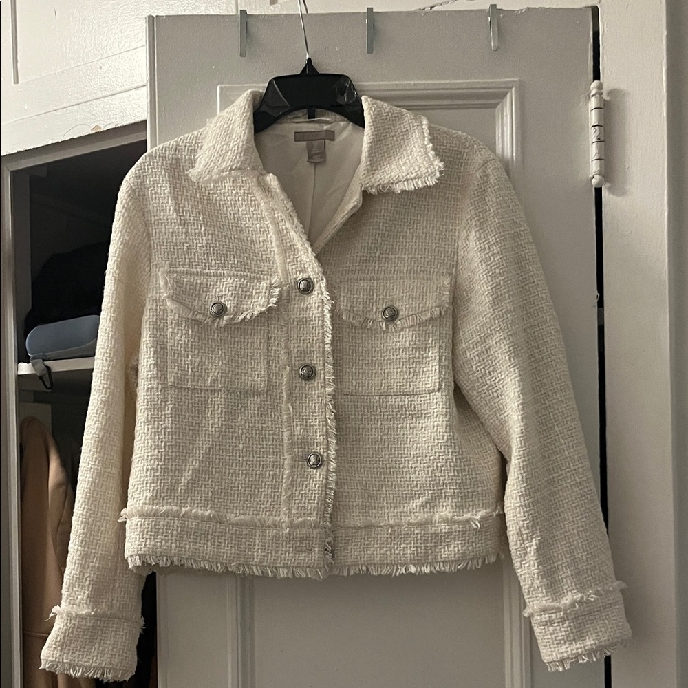 H&M Cream Textured Blazer
